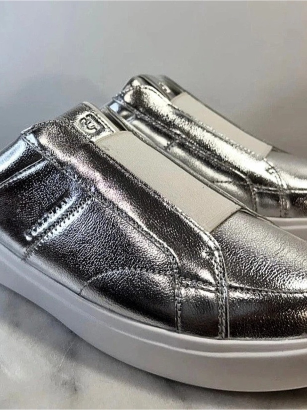 Cole Haan Grand Crosscourt Coaster Mule Metallic Sneakers Silver US 9 B